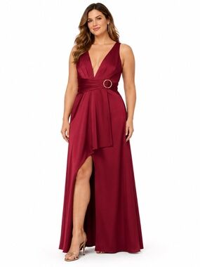 Adrianna Papell - Stretch Satin Long Dress